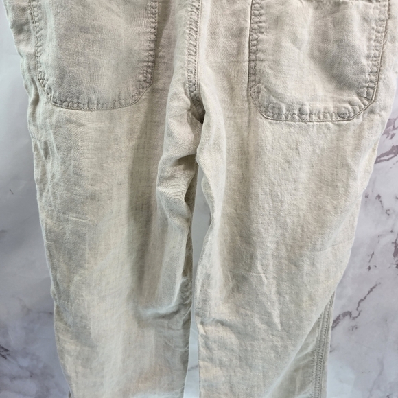 Allen Allen Pants Womens Small X 30 Cream Beige Linen Wide Leg Lakenlook - Picture 7 of 10